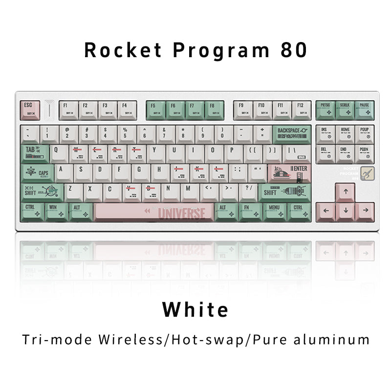 RECCAZR Rocket 80 Gasket Aluminum Custom Wireless Mechanical Keyboard Sound Control Tri-mode Wireless gaming keyboard