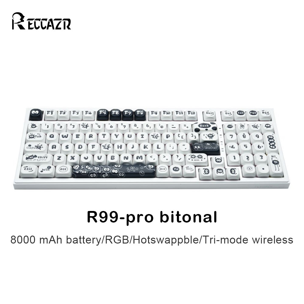 RECCAZR R99-PRO Wireless Mechanical Keyboard Gasket Gaming Keyboard, RGB, Hot-swappable, Tri-mode