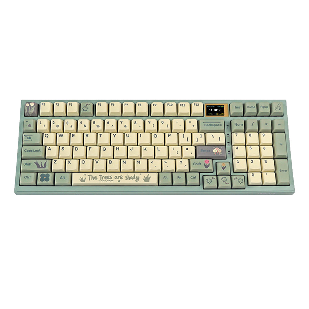 RECCAZR R98-PRO Mechanical Keyboard, RGB, Hotswappable, PBT Keycaps, Multimedia Screen