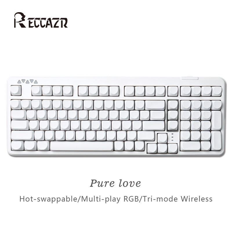 RECCAZR R102 Mechanical Keyboard,Tri-mode Wireless gaming keyboard, Hot-swap, RGB, PBT Keycaps