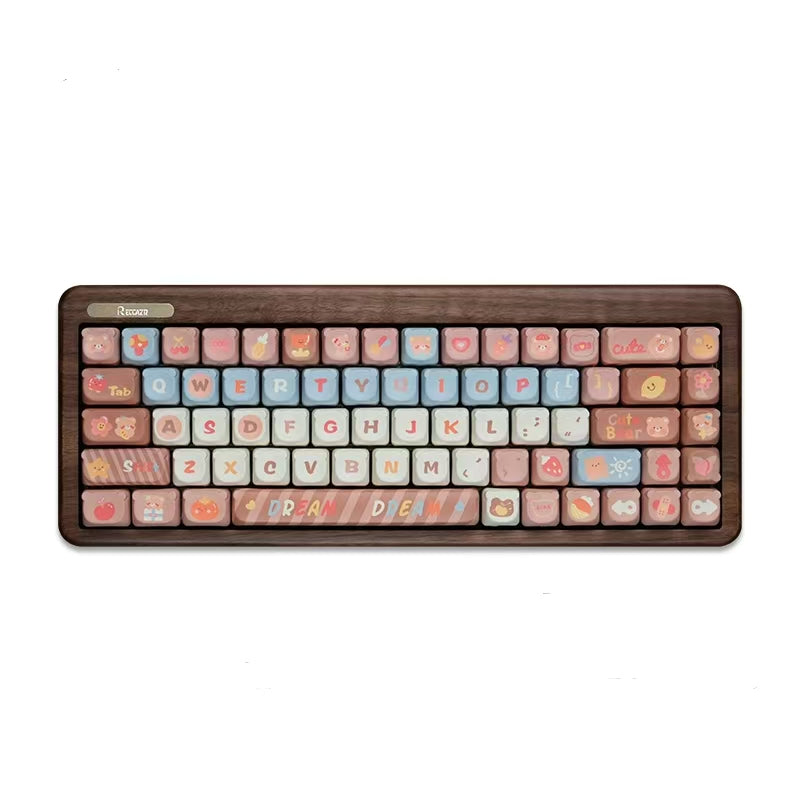 RECCAZR R66 Wooden tuotuo Wireless Mechanical Keyboard, Wooden Keyboard, Hifi Sound, Hot-swap, Tri-mode wireless