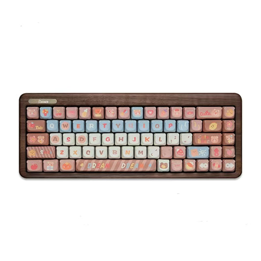RECCAZR R66 Wooden tuotuo Wireless Mechanical Keyboard, Wooden Keyboard, Hifi Sound, Hot-swap, Tri-mode wireless