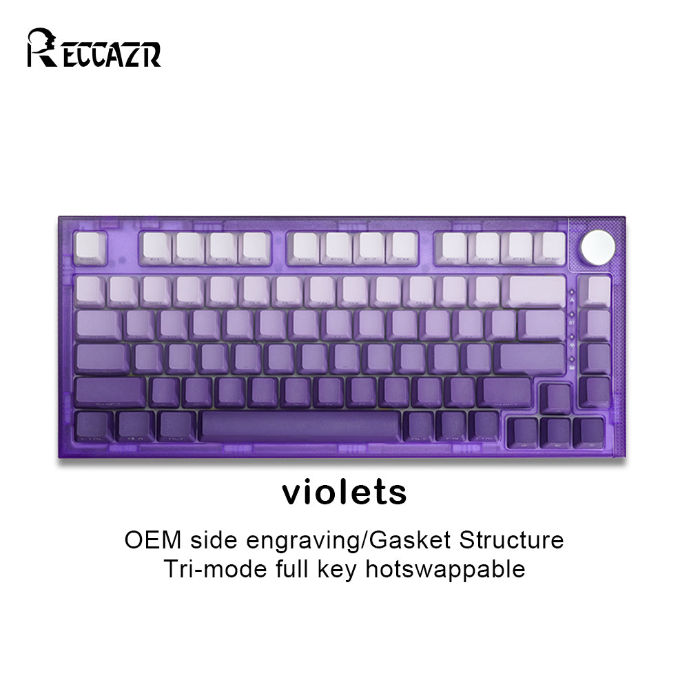 RECCAZR KW75-PRO Wireless Mechanical Keyboard, RGB, Hot-swappable, Tri-mode, Gasket