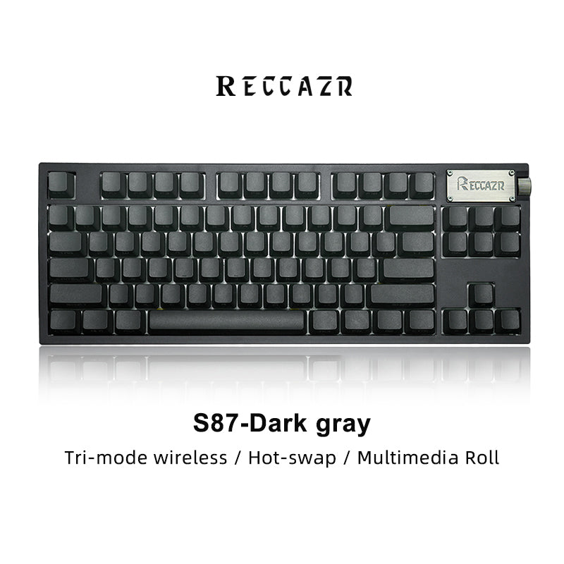 RECCAZR S87-PRO Custom Mechanical Keyboard, Tri-mode Wireless Gaming Keyboard with Screen