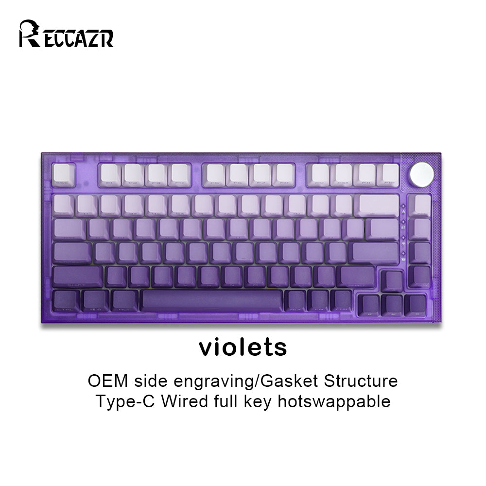 RECCAZR KW75-PRO Wireless Mechanical Keyboard, RGB, Hot-swappable, Tri-mode, Gasket