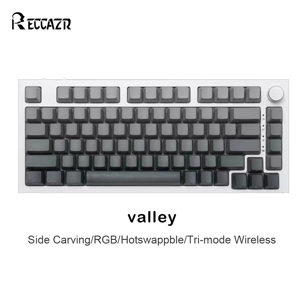 RECCAZR KW75-PRO Wireless Mechanical Keyboard, RGB, Hot-swappable, Tri-mode, Gasket