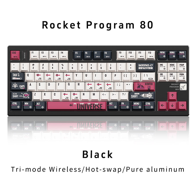 RECCAZR Rocket 80 Gasket Aluminum Custom Wireless Mechanical Keyboard Sound Control Tri-mode Wireless gaming keyboard