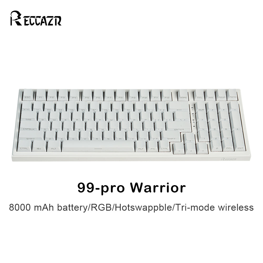 RECCAZR R99-PRO Wireless Mechanical Keyboard Gasket Gaming Keyboard, RGB, Hot-swappable, Tri-mode