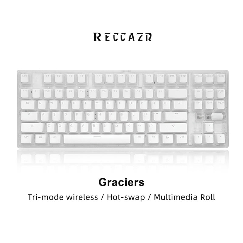 RECCAZR S87-PRO Custom Mechanical Keyboard, Tri-mode Wireless Gaming Keyboard with Screen