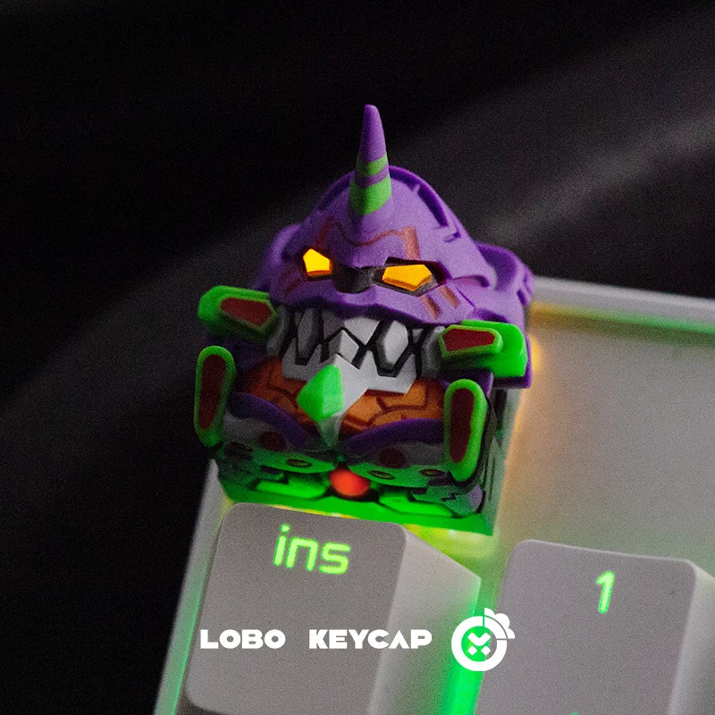 RECCAZR Design Skeleton Custom Keycaps, Transparent Resin Fun Keycaps, Desktop Ornaments, Cross-Shaped Switches(Skeleton Series)