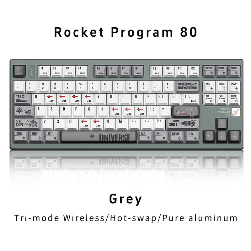 RECCAZR Rocket 80 Gasket Aluminum Custom Wireless Mechanical Keyboard Sound Control Tri-mode Wireless gaming keyboard