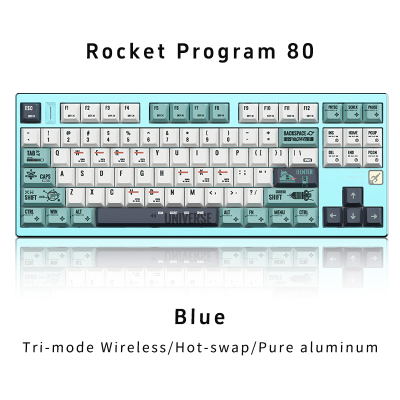 RECCAZR Rocket 80 Gasket Aluminum Custom Wireless Mechanical Keyboard Sound Control Tri-mode Wireless gaming keyboard