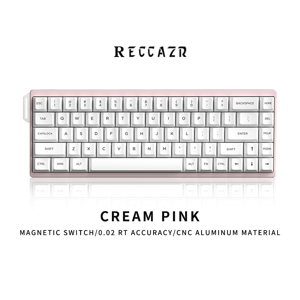 RECCAZR M68 Aluminum CNC Magnetic Switch Mechanical Keyboard Wireless Three-mode Bluetooth/Type-c Wired/2.4G Gaming Keyboard Hot-swap RGB Side Engraved keyboard