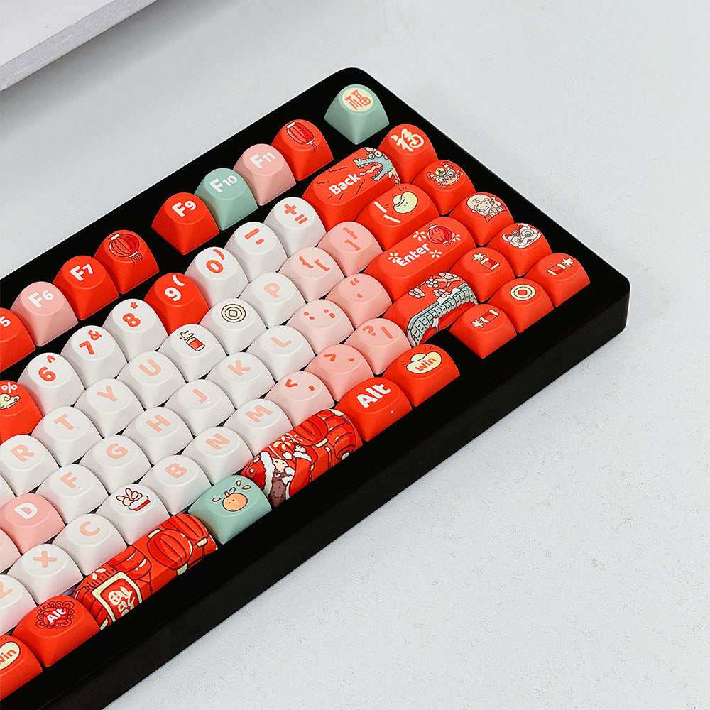 RECCAZR Custom PBT Five-sided Heat Sublimation Keycaps for mechanical keyboard(Champsosaurus)