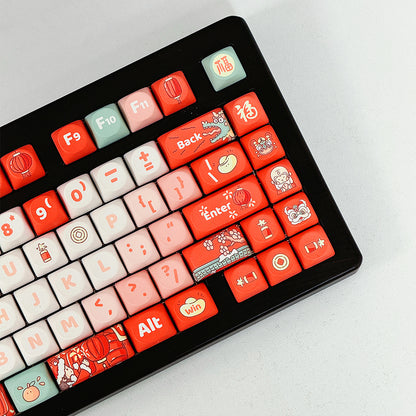 RECCAZR Custom PBT Five-sided Heat Sublimation Keycaps for mechanical keyboard(Champsosaurus)