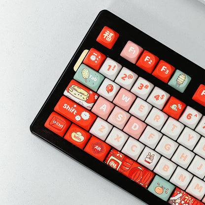 RECCAZR Custom PBT Five-sided Heat Sublimation Keycaps for mechanical keyboard(Champsosaurus)