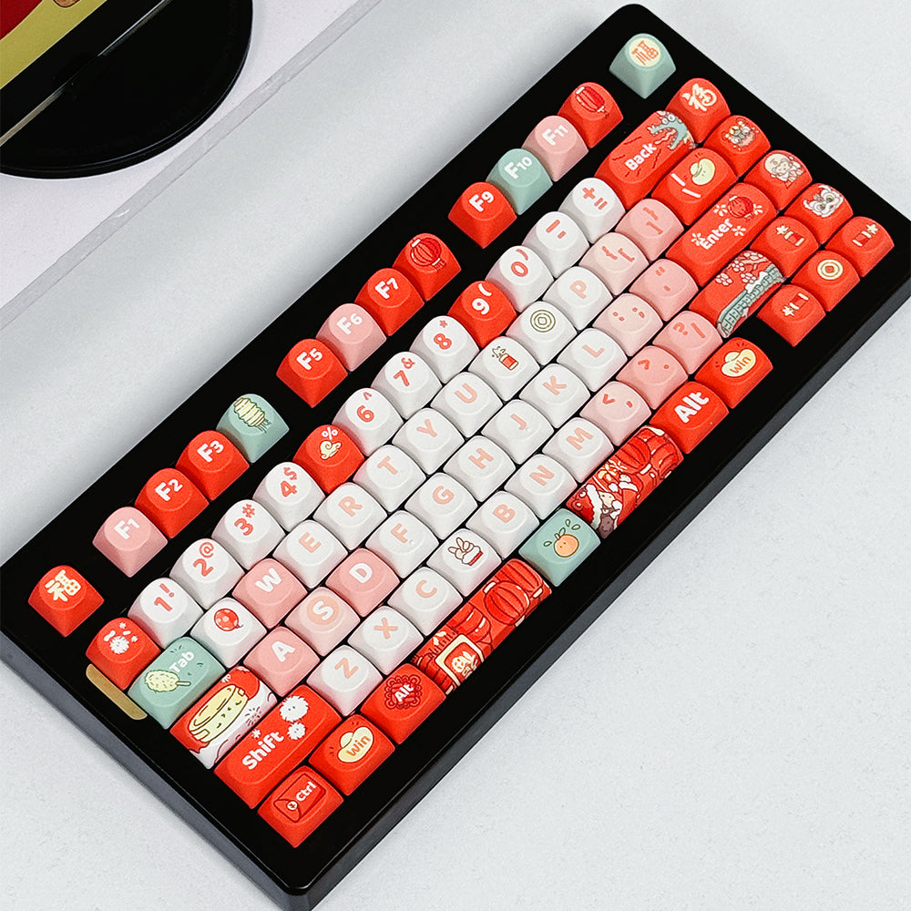 RECCAZR Custom PBT Five-sided Heat Sublimation Keycaps for mechanical keyboard(Champsosaurus)