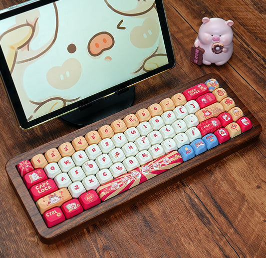 RECCAZR Custom PBT Five-sided Heat Sublimation Keycaps for mechanical keyboard(Newyear)