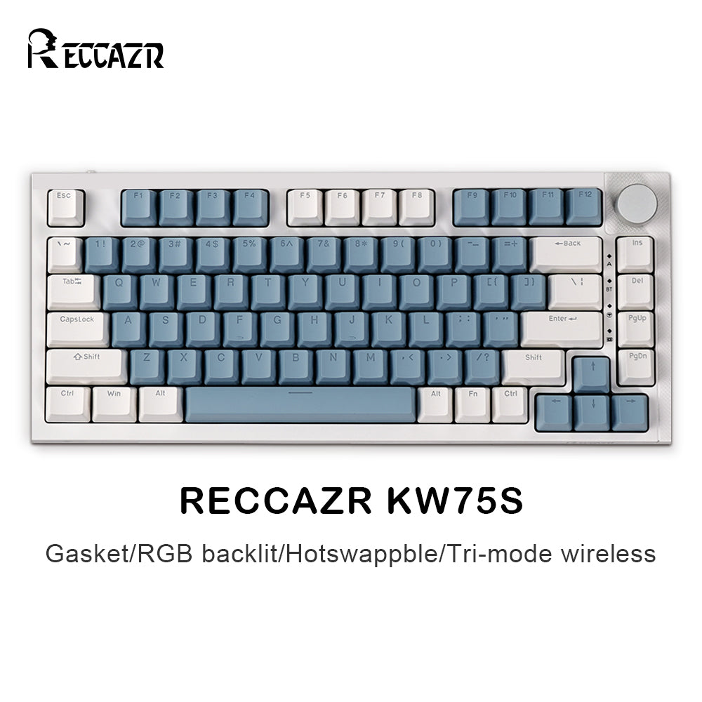 RECCAZR KW75S 81 Keys Wireless Mechanical Keyboard, Hot-swappable RGB Gaming Keyboard