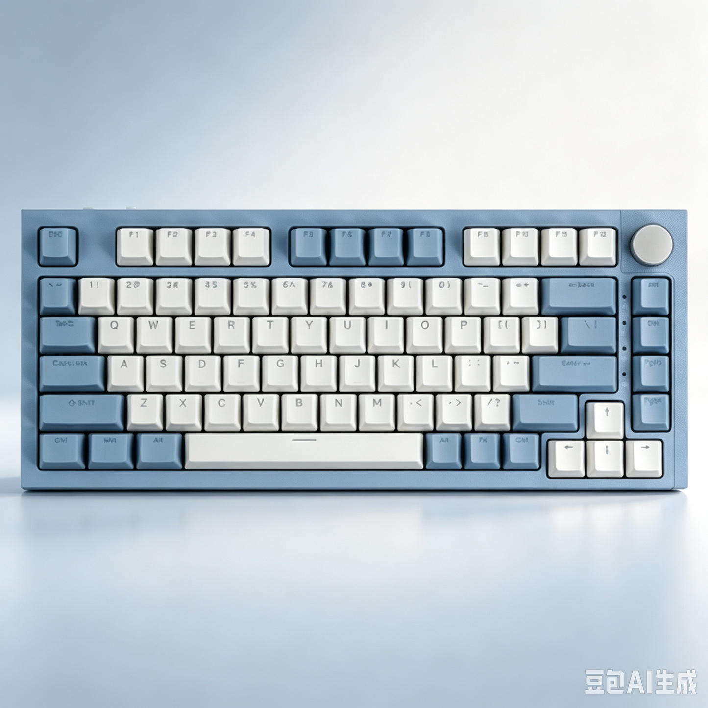RECCAZR KW75S Gasket Gaming Keyboard Bluetooth Hot-swappable Mechanical Keyboard RGB(Blue White)