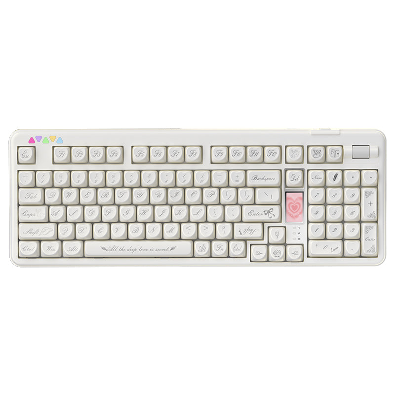 RECCAZR R102 Mechanical Keyboard,Tri-mode Wireless gaming keyboard, Hot-swap, RGB, PBT Keycaps（Pearlescent Series）