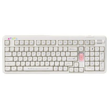 RECCAZR R102 Mechanical Keyboard,Tri-mode Wireless gaming keyboard, Hot-swap, RGB, PBT Keycaps（Pearlescent Series）