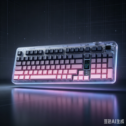 RECCAZR R102 Mechanical Keyboard,Tri-mode Wireless gaming keyboard, Hot-swap, RGB, PBT Keycaps(Gradient Series）