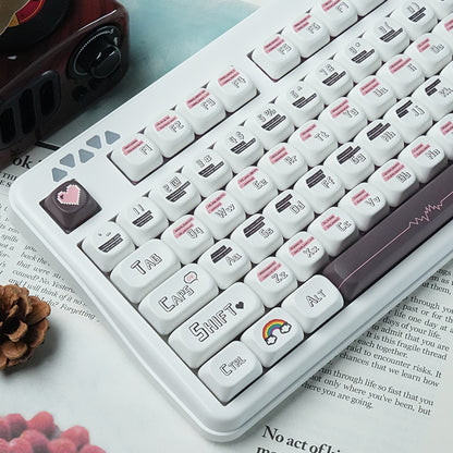 RECCAZR Custom PBT Five-sided Heat Sublimation Keycaps for mechanical keyboard(Beating heart)