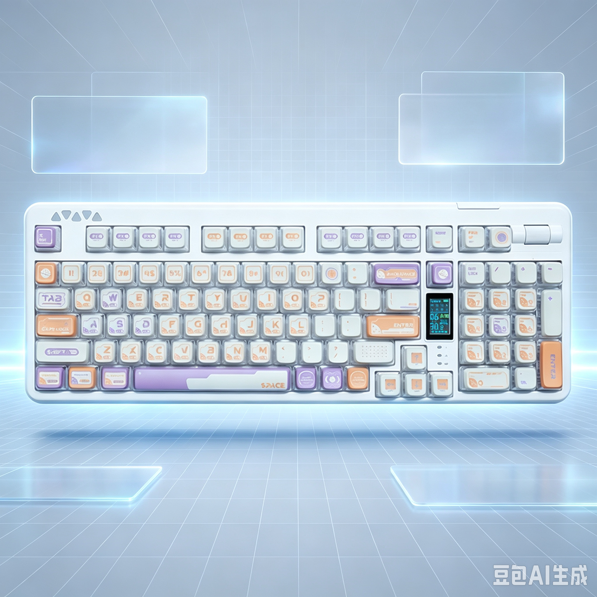 RECCAZR R102 Mechanical Keyboard,Tri-mode Wireless gaming keyboard, Hot-swap, RGB, PBT Keycaps（Cyber Series）