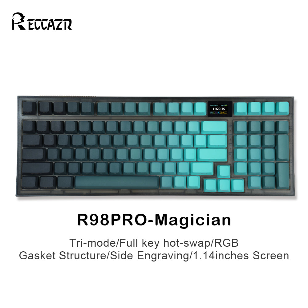 Take 2 For R98 RECCAZR R98-Pro Wireless Tri-mode Mechanical Keyboard, RGB, Hot-swappa