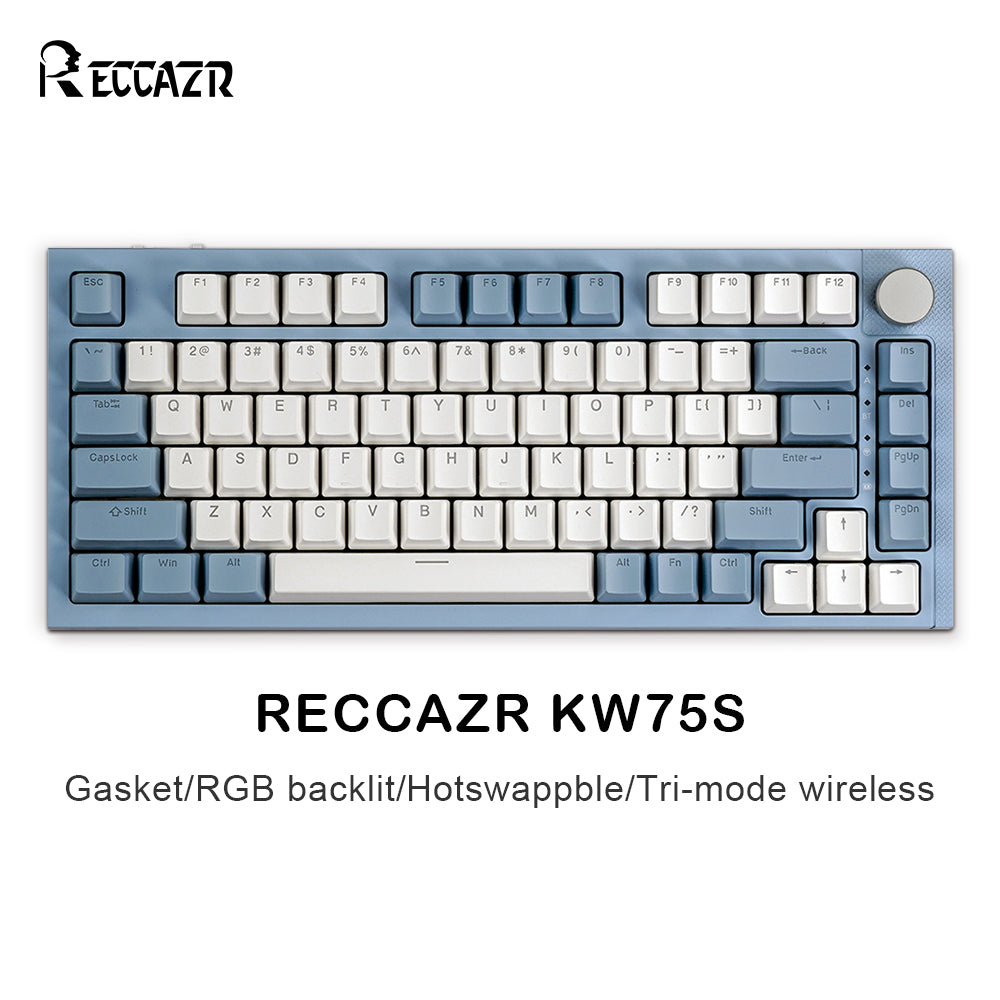 RECCAZR KW75S 81 Keys Wireless Mechanical Keyboard, Hot-swappable RGB Gaming Keyboard