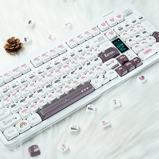 RECCAZR Custom PBT Five-sided Heat Sublimation Keycaps for mechanical keyboard(Beating heart)