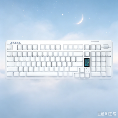RECCAZR R102 Mechanical Keyboard,Tri-mode Wireless gaming keyboard, Hot-swap, RGB, PBT Keycaps（White Series）
