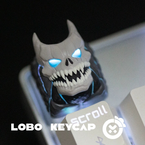 RECCAZR Design Skeleton Custom Keycaps, Transparent Resin Fun Keycaps, Desktop Ornaments, Cross-Shaped Switches(Skeleton Series）