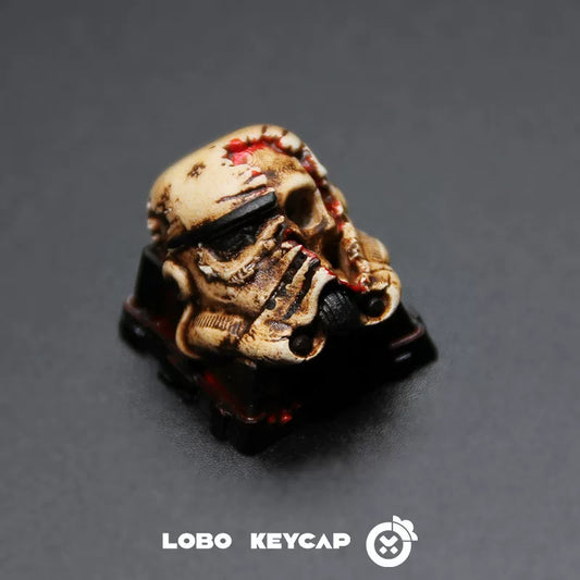 RECCAZR Design Skeleton Custom Keycaps, Transparent Resin Fun Keycaps, Desktop Ornaments, Cross-Shaped Switches(Skeleton Series）