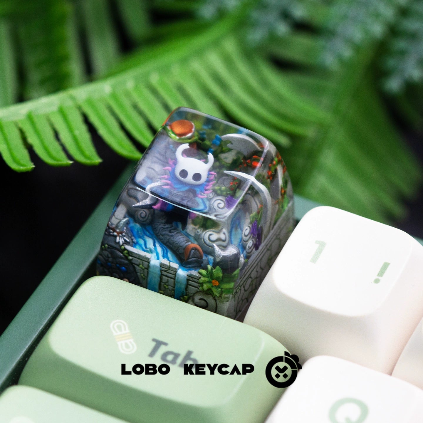 RECCAZR Custom Keycap for Mechanical Keyboards, Golden Resin Droplet Design, 1U SA Profile, Handmade Escape Key Replacement, MX Switch Compatible（Resin Water Drop Series）