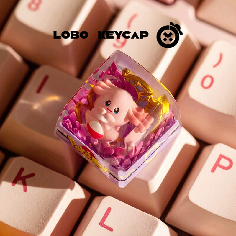 RECCAZR Custom Keycap for Mechanical Keyboards, Golden Resin Droplet Design, 1U SA Profile, Handmade Escape Key Replacement, MX Switch Compatible（Resin Water Drop Series）