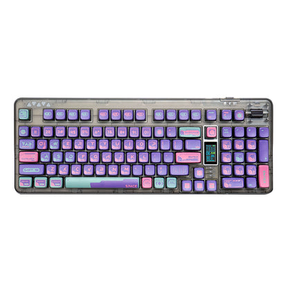 RECCAZR R102 Mechanical Keyboard,Tri-mode Wireless gaming keyboard, Hot-swap, RGB, PBT Keycaps（Cyber Series）