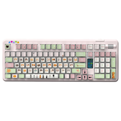 RECCAZR R102 Mechanical Keyboard,Tri-mode Wireless gaming keyboard, Hot-swap, RGB, PBT Keycaps