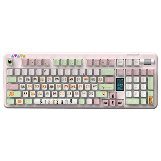 RECCAZR R102 Mechanical Keyboard,Tri-mode Wireless gaming keyboard, Hot-swap, RGB, PBT Keycaps