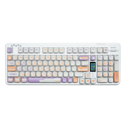 RECCAZR R102 Mechanical Keyboard,Tri-mode Wireless gaming keyboard, Hot-swap, RGB, PBT Keycaps（Cyber Series）
