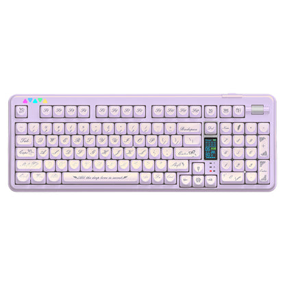RECCAZR R102 Mechanical Keyboard,Tri-mode Wireless gaming keyboard, Hot-swap, RGB, PBT Keycaps（Pearlescent Series）